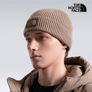 【The North Face】北面男女款褐色保暖針織毛帽｜8CHE2H9