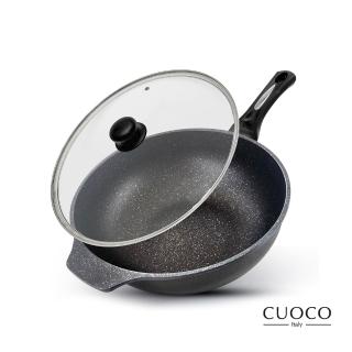 【CUOCO】第3代厚鈦晶巖不沾鍋大寶鍋組34cm附蓋(鈦加量升級版/IH爐可用鍋)