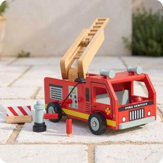 【mentari】消防救援雲梯車(木製玩具/玩具車/交通工具)