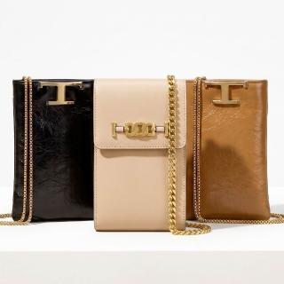 【TOD’S】TODS Kate / Timeless 小牛皮斜背卡夾 手機包-多款可選(義大利手工皮革)