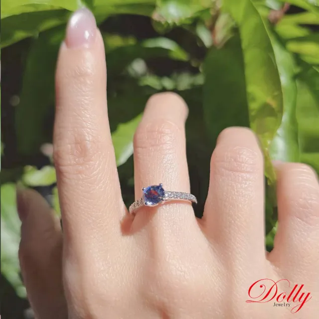 【DOLLY】買一送一 14K金 無燒斯里蘭卡藍寶石1克拉鑽石戒指-027 高級訂製珠寶 奢華質感 浪漫送禮
