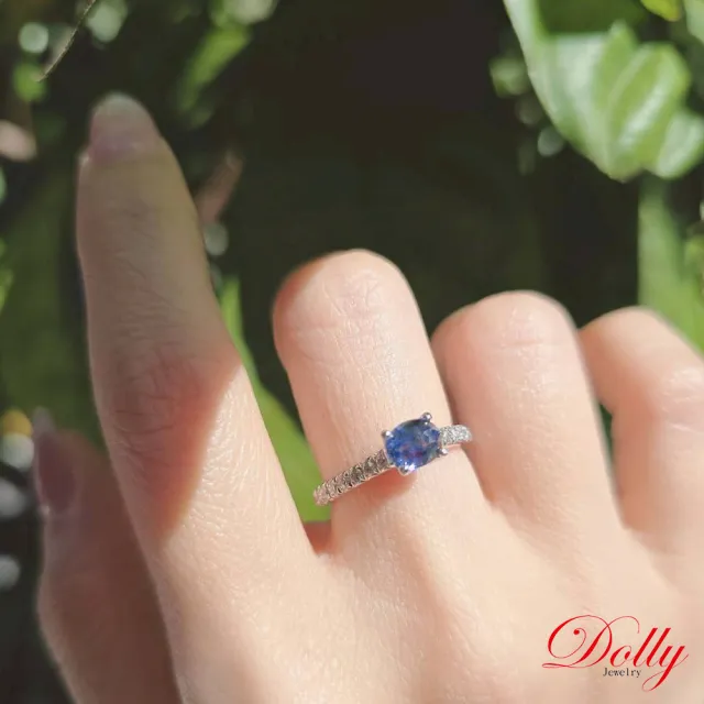 【DOLLY】買一送一 14K金 無燒斯里蘭卡藍寶石1克拉鑽石戒指-027 高級訂製珠寶 奢華質感 浪漫送禮