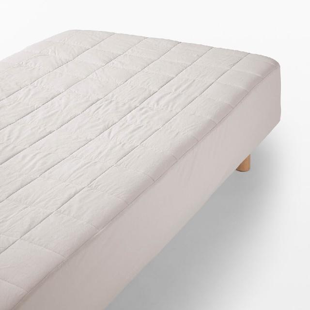 【MUJI 無印良品】絎縫網格水洗墊/D (白色/淺米/藍色) 成品尺寸:W140×L200×D30 cm 壓紋縫製加工