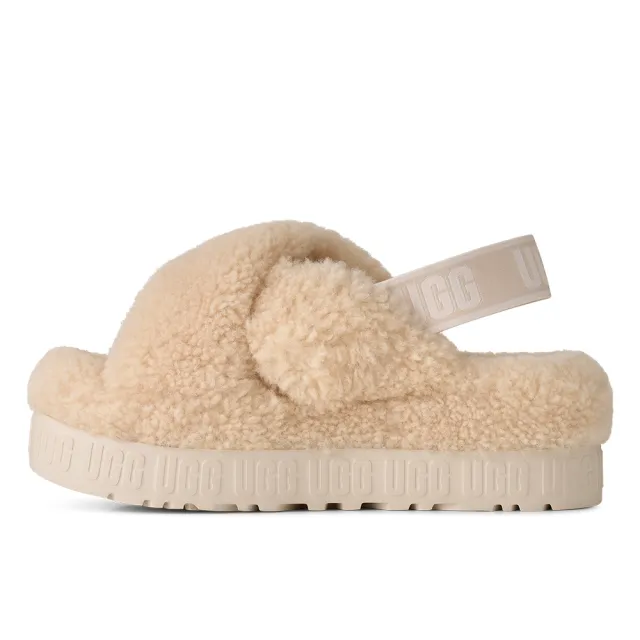 【UGG】涼鞋 女鞋 交叉毛絨序帶涼鞋 Oh Fluffita Cross Strap 自然白 UG1191135NAT
