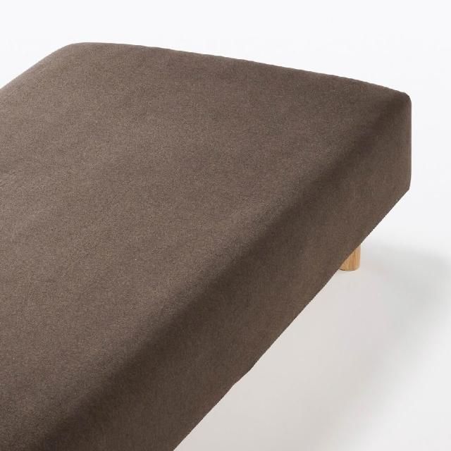 【MUJI 無印良品】棉天竺床包/SD (混灰/混米/混棕/混深藍) 成品尺寸:W115×L185×D35 cm 附鬆緊帶
