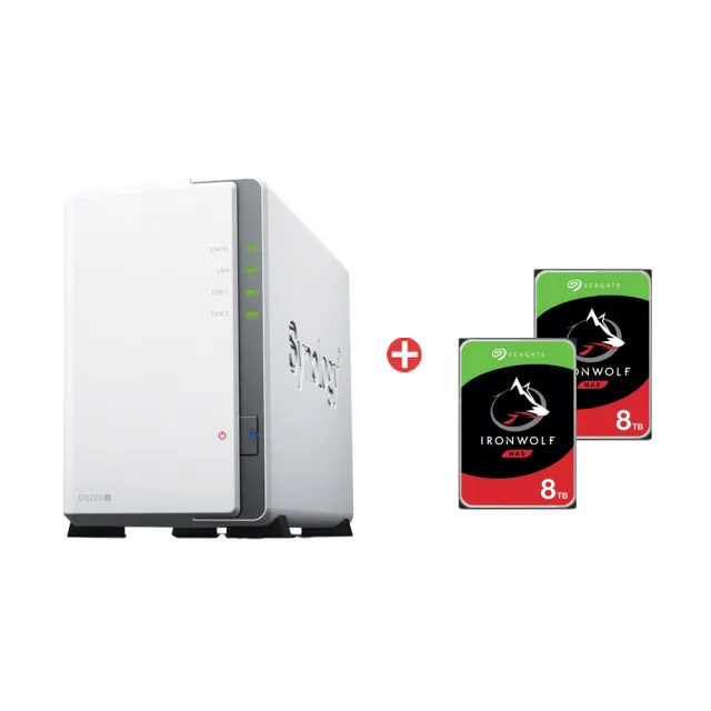【Synology 群暉科技】搭希捷8TBx2★DS223j 2Bay NAS 網路儲存伺服器