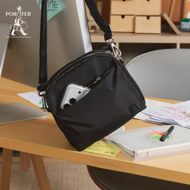 【PORTER INTERNATIONAL】理性美學ASYME斜背包-S(黑)