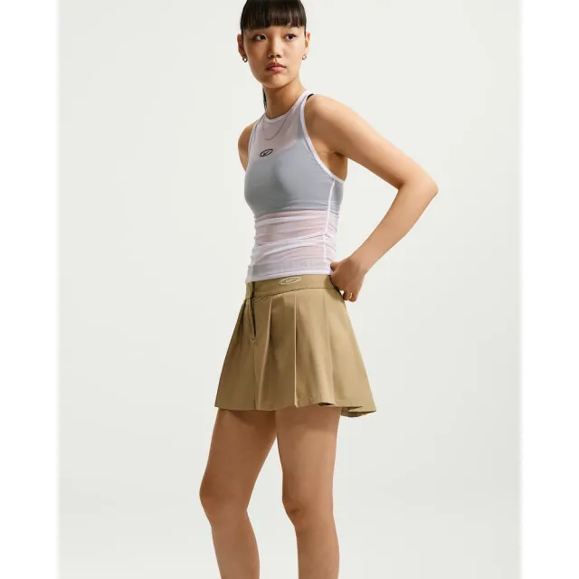 【NIKE 耐吉】短裙 女 AS W NK STREET PLEATED MINI SK 運動 休閒 裙子 短裙 卡其 (IO9612100)