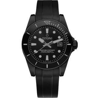 【TITONI 梅花錶】海洋探索 SEASCOPER 300 限量DLC 天文台認證潛水機械錶(83300 B-BK-R-716)