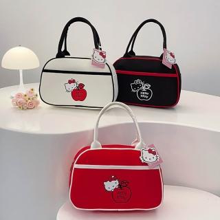 【HELLO KITTY】可愛蘋果圖案造型輕便大容量手提包(便當袋/手提袋)
