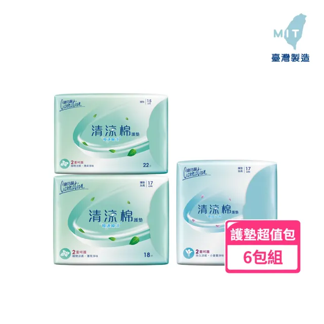 【康乃馨】清涼護墊_極速瞬涼(薄荷)/長效沁涼(小蒼蘭)護墊6入組(15cm/17cm)