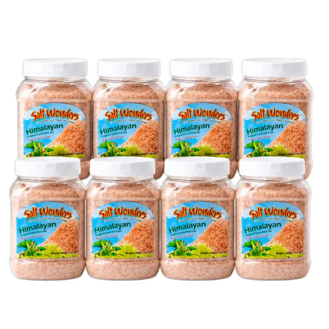 (福利品) 美國Salt Wonders - 喜馬拉雅玫瑰鹽食用鹽岩鹽500克8入組(團購/箱出/原裝進口)