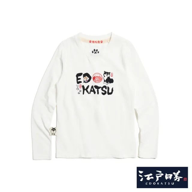 【EDOKATSU 江戶勝】女裝 勝太郎字體長袖T恤(米白色)