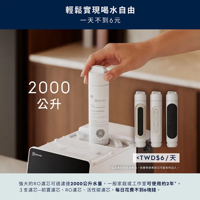 【Electrolux 伊萊克斯】極淨瞬熱600 RO瞬熱飲水機(EPWE2KOZBW/EPWE2KOZBO) 礦石白/奶茶棕