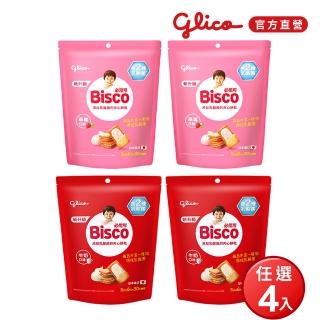 【Glico 格力高】官方直營 Bisco必思可 乳酸菌夾心餅乾 牛奶/草莓-口味任選(6入)*4袋