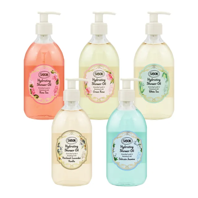 【SABON】輕潤沐浴油 500ml (國際航空版/玫瑰茶語/白茶/經典/綠玫瑰/茉莉花語)