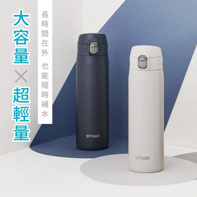 【TIGER 虎牌】買1送1雙層不鏽鋼保溫瓶750ml(MTR-W075彈蓋真空/大容量/保溫保冰)