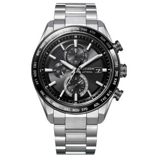 【CITIZEN 星辰】ATTESA 光動能電波 超級鈦金屬計時腕錶-42mm(AT8295-56E)