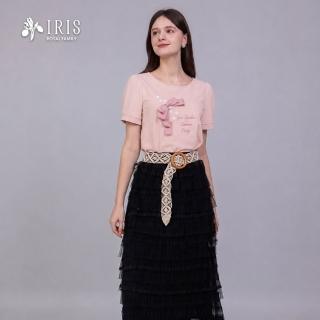 【IRIS 艾莉詩】芭蕾蝶舞刺繡棉質上衣-2色(62941)