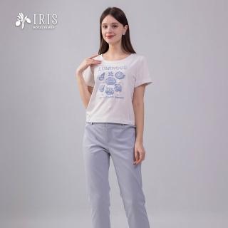 【IRIS 艾莉詩】海洋風褲口飾邊長褲(62331)