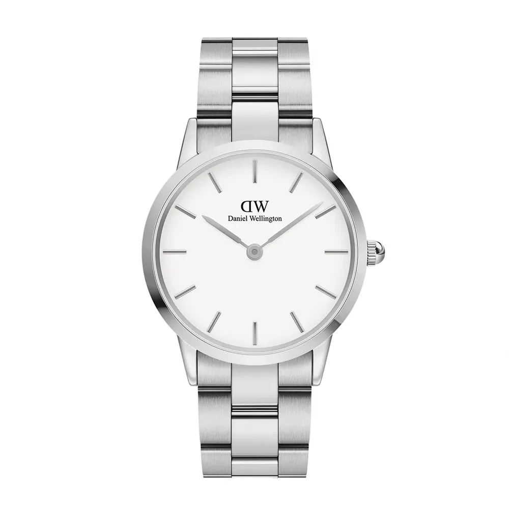 【Daniel Wellington】DW 手錶  Iconic Link 36mm/40mm精鋼錶 耀目亮銀(DW00100203)
