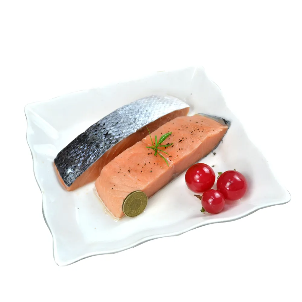 【優鮮配】買1送1-厚切鮭魚菲力(清肉排)  225gX5片組｜(共10片) /50元硬幣厚/單片真空 /P級大西洋智利鮭