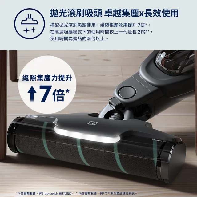 【Electrolux 伊萊克斯】極適家居700直立濕拖吸塵器(EFS71423 沉穩灰)