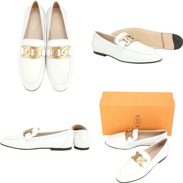 【TOD’S】TODS Kate 鍊條小牛皮樂褔鞋-多色可選(平底鞋 豆豆鞋品牌 義大利手工皮革)