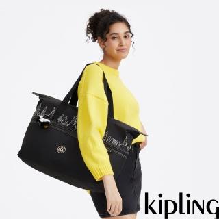 【KIPLING】KIPLING | FRIENDS 曼哈頓黑大容量收納旅行袋-ART M FRIENDS