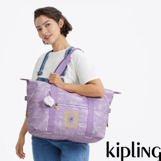 【KIPLING】KIPLING | FRIENDS 鏡框紫拉桿旅行袋-ART M