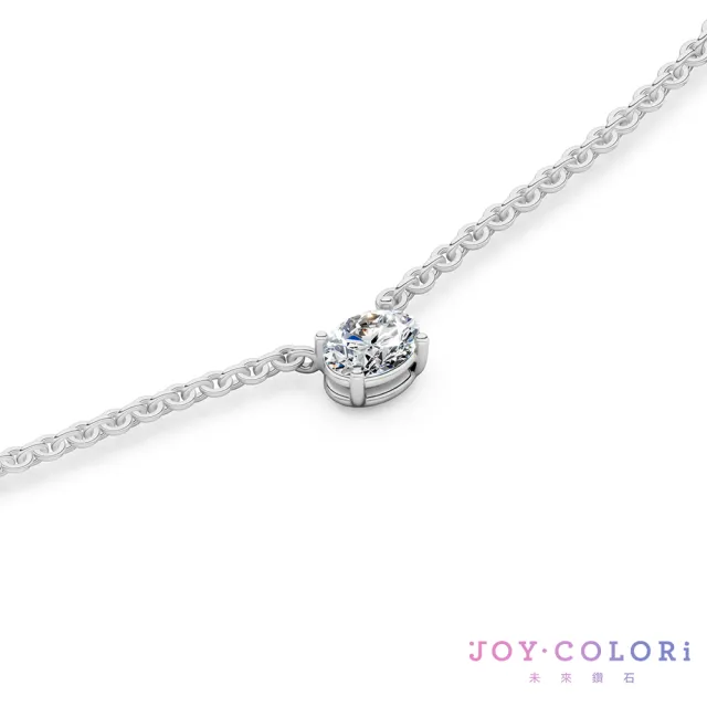 【JOY COLORi 未來鑽石】PT950鉑金 15分橢圓鑽項鍊(培育鑽石 流光 NS8043OALG)
