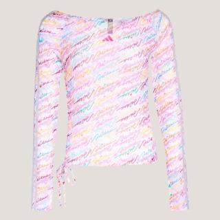 【adidas 愛迪達】Dce Mesh Ls Tee 女 長袖上衣 休閒長袖 船領 粉紅(KR7600)