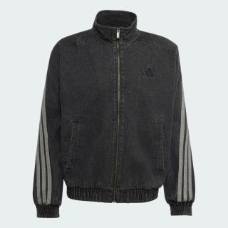 【adidas 愛迪達】Sta Dnm Jkt 男 立領外套 丹寧外套 休閒穿搭 黑(KV8344)