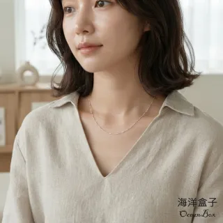 【海洋盒子】素銀原色S925純銀圈圈鍊水波鍊.女用項鍊.女用短鍊子