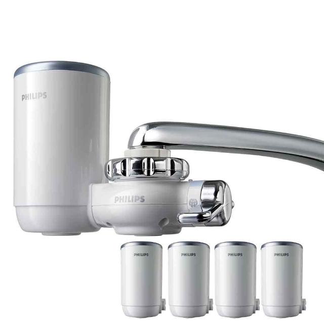 【Philips 飛利浦】日本原裝★5重超濾龍頭式淨水器+濾芯*4共五芯 WP3812+WP3922x4(龍頭濾水器 廚上淨水)