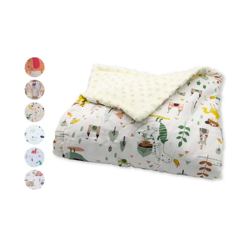 【OhBabyLying】秋冬夾棉純棉加絨款荳荳毯(寢具/嬰兒蓋被/推車蓋毯/小被被/空調毯/安撫毯)