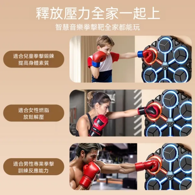 Josie 智慧音樂拳擊機 親子家用壁掛拳擊靶 成人兒童反應訓練 電子打擊靶 室內拳擊散打訓練器材
