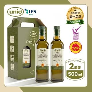 【Unio】西班牙DOP特級初榨冷壓橄欖油500ml 2瓶禮盒組(可生飲/酸價≦0.2%/中秋送禮)