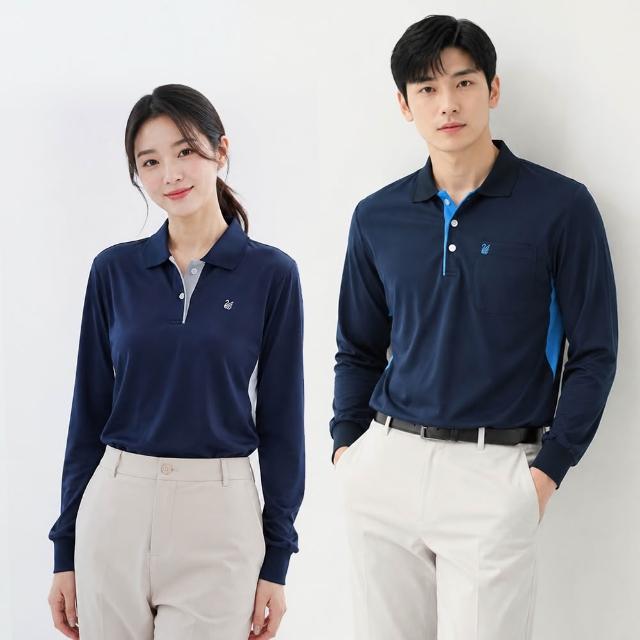 【遊遍天下】MIT台灣製男女款抗UV吸濕排汗長袖POLO衫 多款 多色(M-5L 大尺碼)