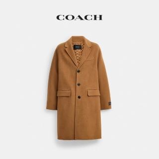 【COACH】蔻馳官方直營 雙面羊毛大衣-駝色(CV898)