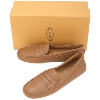 【TOD’S】TODS City Gommino 荔紋小牛皮撞色豆豆休閒鞋(棕色 女鞋 義大利精品)