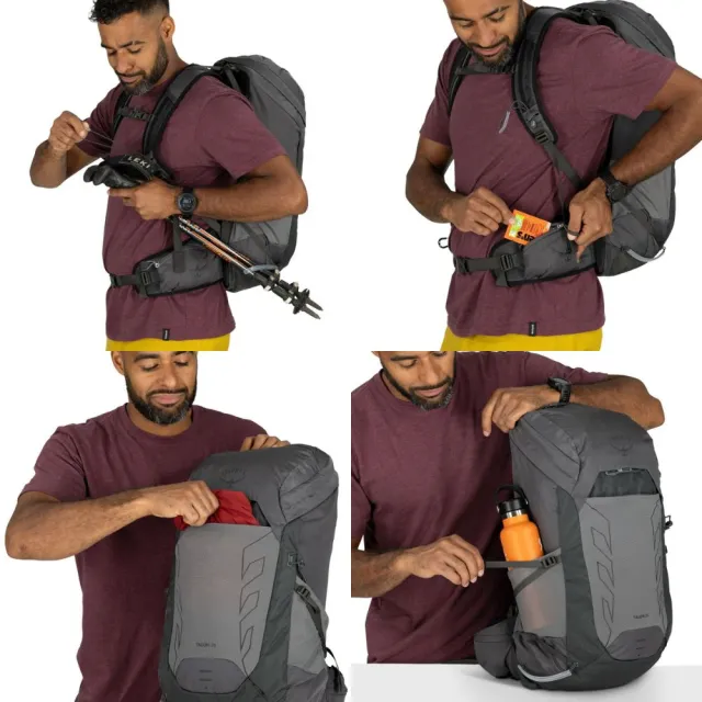 【Osprey】雙11 Talon 26L 男款輕量登山背包  Black Coal Grey ｜輕量旅行後背包  登山健行背包