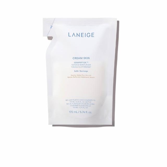 【LANEIGE 蘭芝】官方直營 神經醯胺輕潤牛奶水 170ml 補充包(蘭芝 化妝水 保濕)