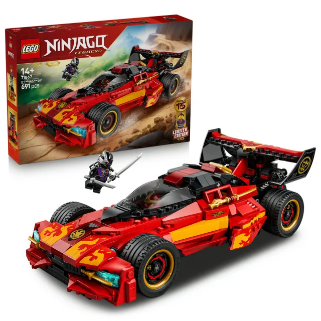 【LEGO 樂高】旋風忍者系列 71867 X-1 忍者電極跑車 15 週年紀念版(創意力遊戲 忍者遊戲 禮物 玩具)