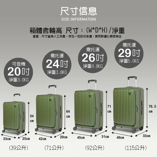 【LYNX】美國山貓24吋第一代前開行李箱(防爆拉鏈、TSA海關鎖、飛機輪、可加大)