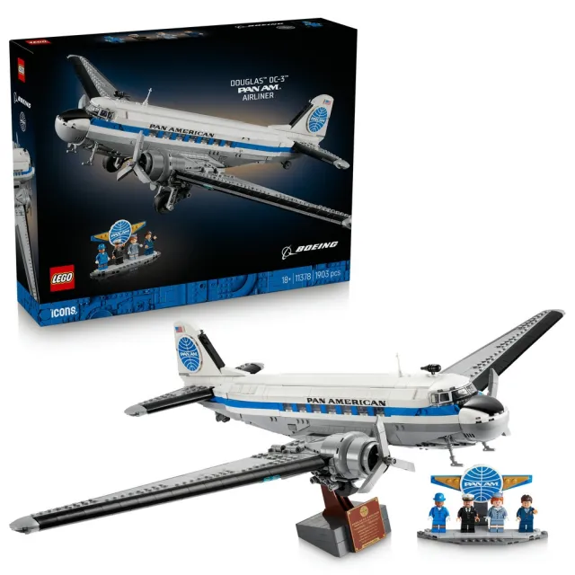 【LEGO 樂高】Icons 11378 Douglas DC-3 PAN AM 客機(飛機模型 泛美航空 禮物 玩具)