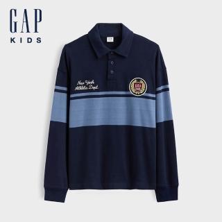 【GAP】兒童寬鬆版Gap Logo Polo衫-海軍藍(915236)