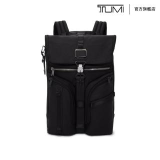 【TUMI】ALPHA BRAVO Surveillance 翻蓋彈道尼龍後背包-黑色(TUMI 官方旗艦店)