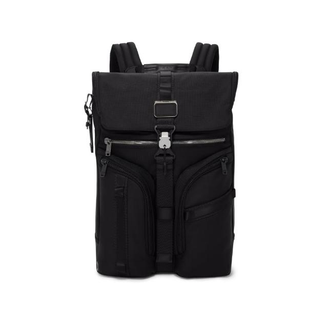 【TUMI】ALPHA BRAVO Surveillance 翻蓋彈道尼龍後背包-黑色(TUMI 官方旗艦店)