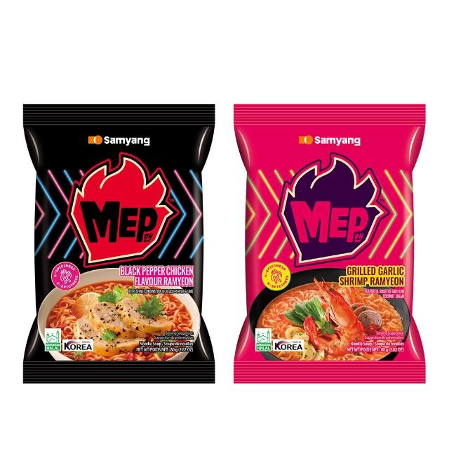 即期品【三養火辣雞】MEP湯麵 黑胡椒雞肉 大蒜鮮蝦 80g 兩款任選